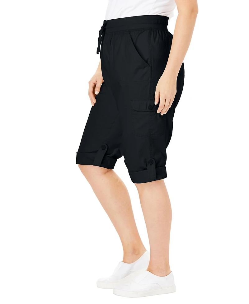 Woman Within Plus Convertible Length Cargo Capri/Bermuda