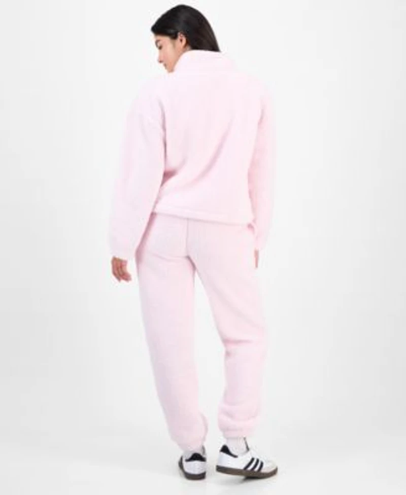 Madden Girl Juniors Sherpa Fleece Zip Up Jacket Sherpa Fleece Jogger Pants