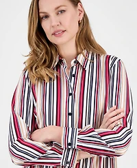 Kasper Petite Striped Button-Down Shirt