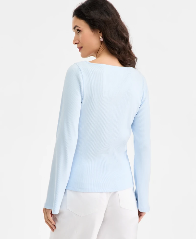 On 34th Women's Knit Boat-Neck Bell-Sleeve Top, Macy's Exclusive