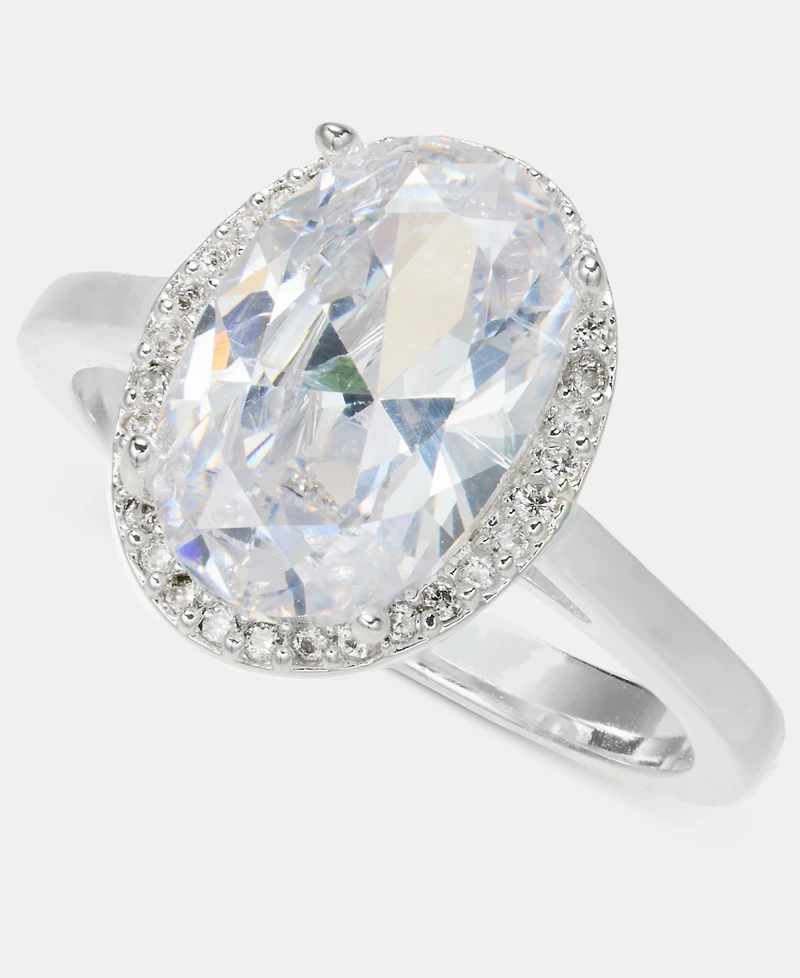 Charter Club Cubic Zirconia Oval Halo Ring, Macy's Exclusive