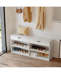 Shoe bench with 2 Seats and 3 Layers of Brackets