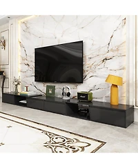Retractable Tv Stand with 4 Drawers, Entertainment Center and Media Console