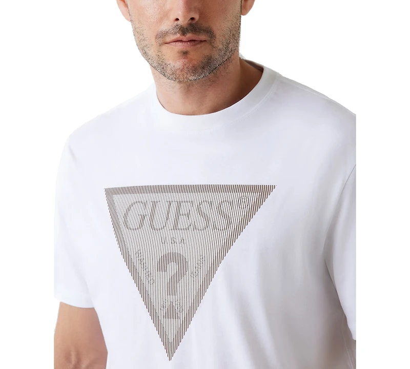 Guess Triangle Logo Short Sleeve Crewneck T-Shirt