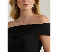 Lauren Ralph LaurenCrepe Off-the-Shoulder Gown