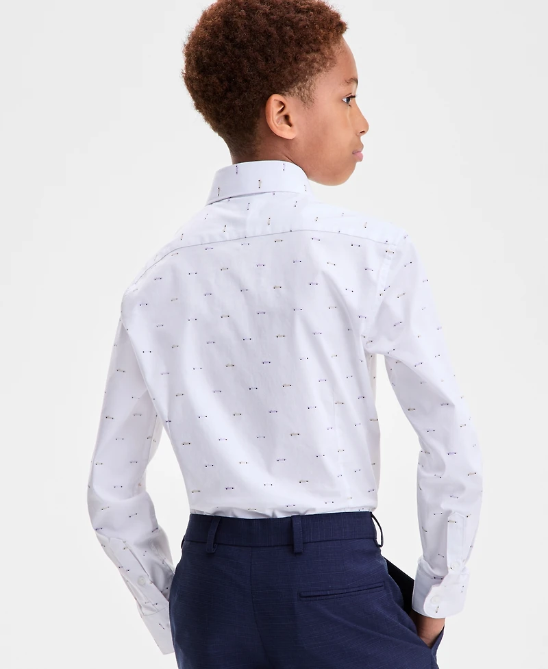 Kenneth Cole Reaction Boys 8R-20R Purple Cars Classic Shirt