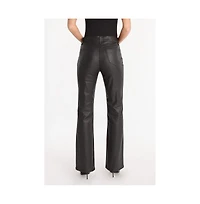 The Noli Shop Women's Aria Coated Flare Jean - Sangria