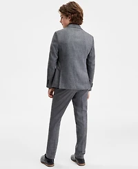 B By Brooks Brothers Boys 8-20 Gray Black Flannel Herringbone Classic Sport Coat