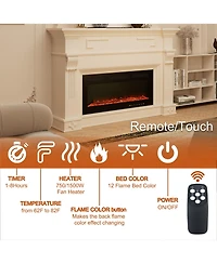 36''Classic Built-in or Wall-Mounted Direct Vent Electric Fireplace