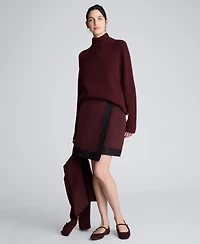Kenneth Cole Women's Lace Trim Asymmetric Wrap Skirt