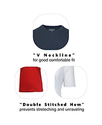 Blue Ice Women's Loose Fitting Short Sleeve V-Neck Tee- 3 Pack