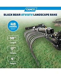 Camco Black Boar Atv/Utv Implement Custom Outside Vehicle Landscape Rake Tool
