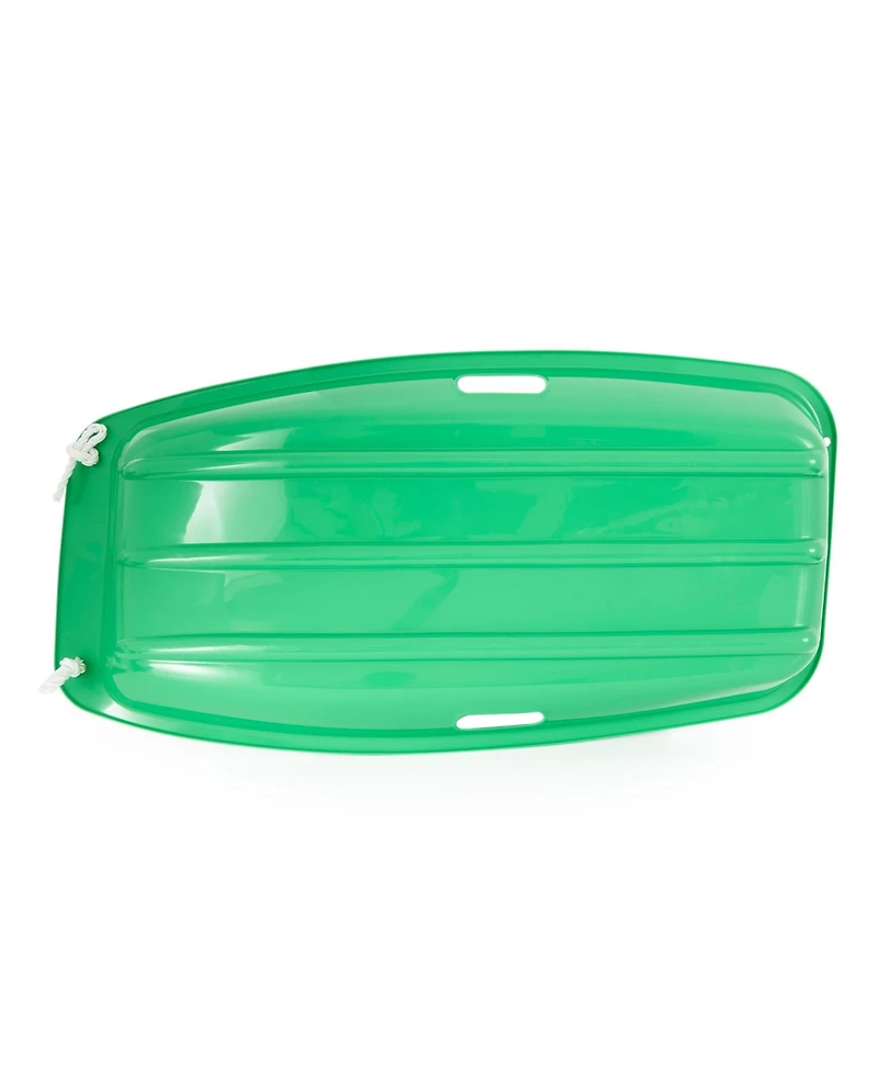 Slippery Racer Downhill Sprinter Kids Toddler Plastic Toboggan Snow Sled, Green