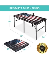 Best Choice Products 6x3ft Portable Ping Pong Table Game Set, Folding Table Tennis w/ 2 Paddles