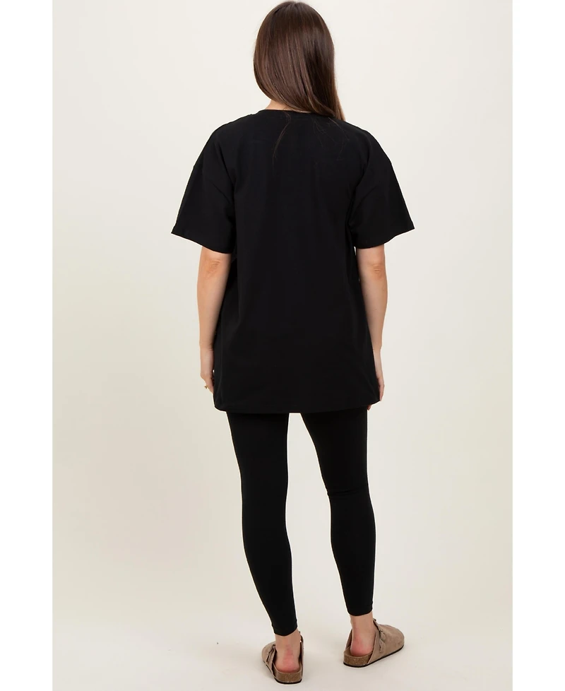 Pinkblush Maternity Light Olive Oversized Crewneck Short Sleeve and Legging Set