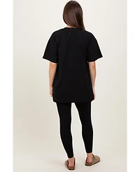 Pinkblush Maternity Light Olive Oversized Crewneck Short Sleeve and Legging Set