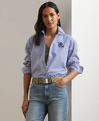 Lauren Ralph Petite Relaxed Fit Stretch Cotton Shirt