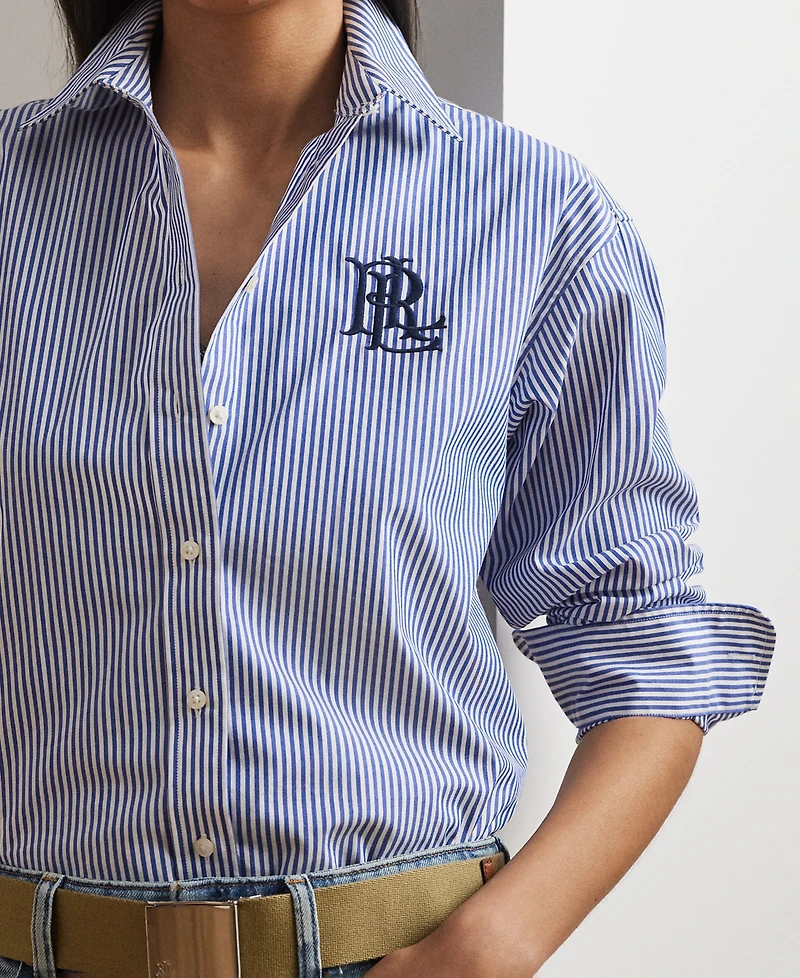 Lauren Ralph Petite Relaxed Fit Stretch Cotton Shirt