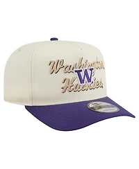 New Era Men's Cream/Purple Washington Huskies Vintage Chainstitch 9FIFTY A-Frame Snapback Hat