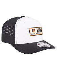 New Era Men's White/Black Baltimore Orioles Established Patch 9SEVENTY Adjustable Hat