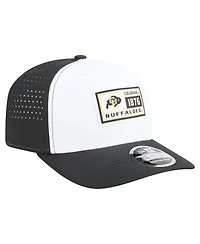 New Era Men's White/Black Colorado Buffaloes Perforated Patched 9SEVENTY Adjustable Hat