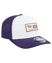 New Era Men's White/Purple Lsu Tigers Perforated Patched 9SEVENTY Adjustable Hat