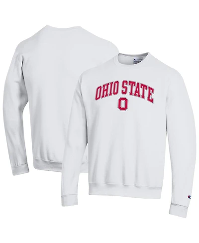 Champion Men's White Ohio State Buckeyes Arch Over Logo Pullover Sweatshirt