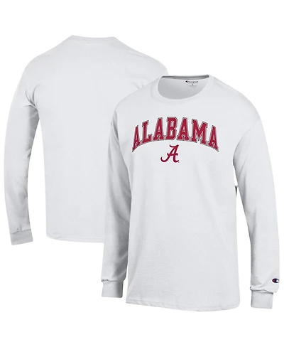 Champion Men's White Alabama Crimson Tide Arch Over Logo Long Sleeve T-Shirt
