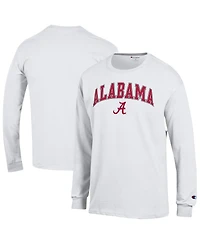 Champion Men's White Alabama Crimson Tide Arch Over Logo Long Sleeve T-Shirt