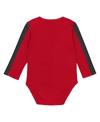 Outerstuff Baby Boys and Girls 3-Piece Red/Black Georgia Bulldogs Double Down Bodysuit Pants Set