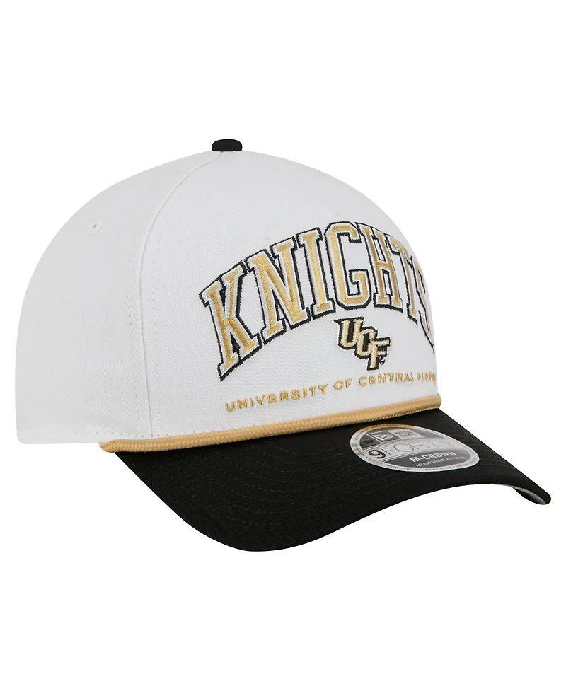 New Era Men's White/Black Ucf Knights Arch Two-Tone Rope 9FORTY A-Frame M-Crown Adjustable Hat