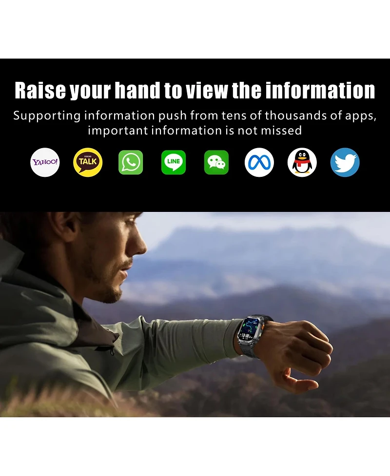 Ruxing Smart 2.01" Smart Watch for Women Men With Outdoor positioning, Calling,Intelligent Reminder , Sport Modes, IP68, 630mAh