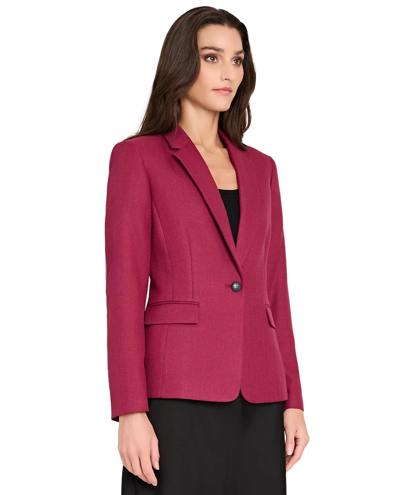 Tahari Asl Women's Herringbone Peak Lapel Blazer