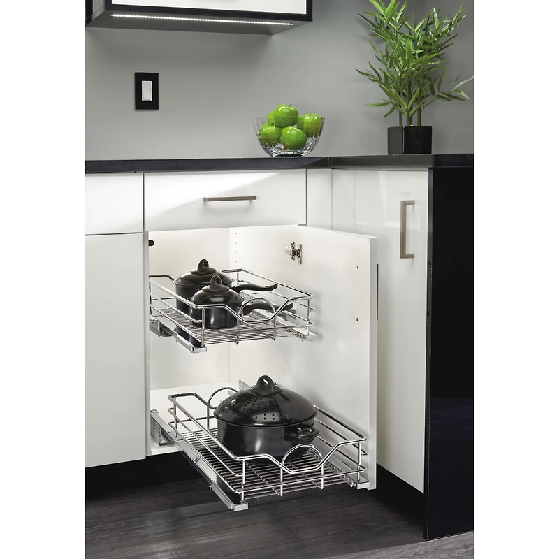 Rev-a-Shelf Pullout Cabinet Basket w/ Soft-close, 14.5'' x 21.74'', 5730-15CR