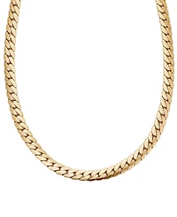 Adornia Tarnish Resistant Men's Gold Flat Curb Chain Necklace