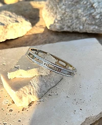 Adornia Tarnish Resistant Silver Roman Numerals Bangle
