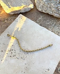Adornia Tarnish Resistant Gold Rope Chain Bracelet
