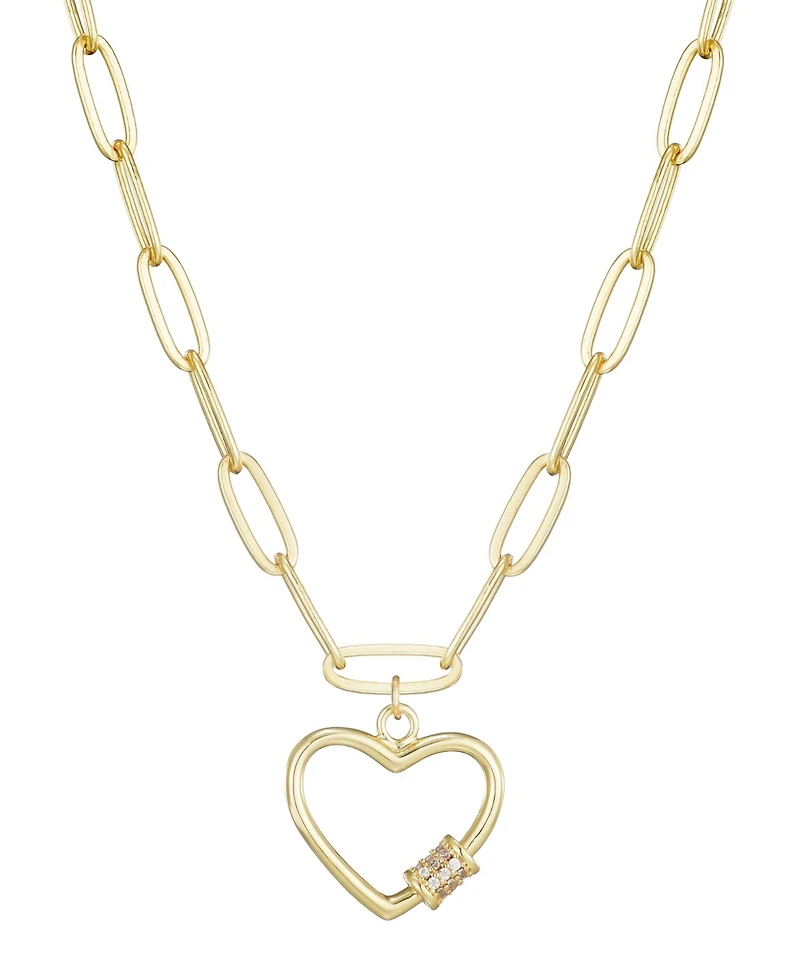 Adornia Gold Carabiner Heart Necklace
