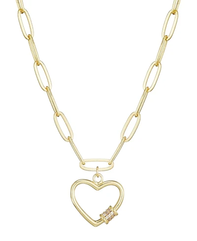 Adornia Gold Carabiner Heart Necklace