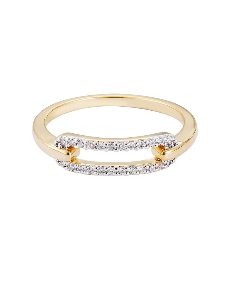 Adornia Gold Cz Link Ring