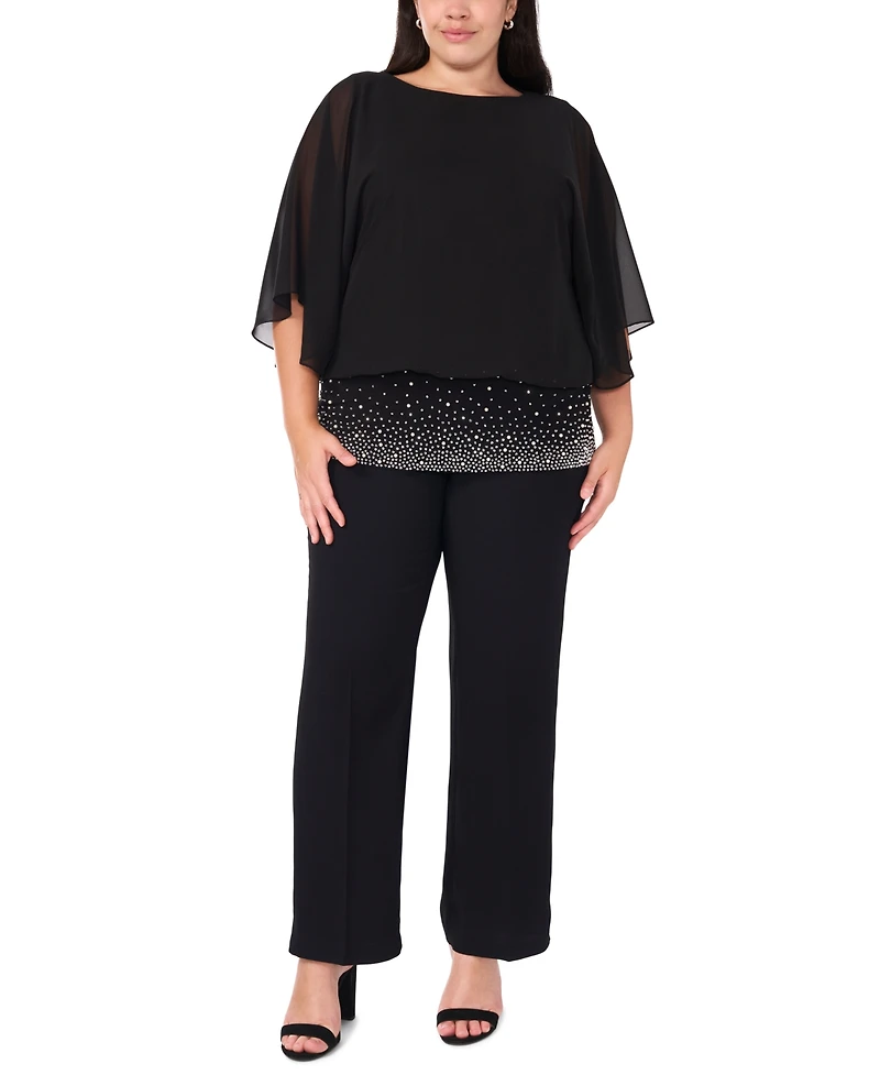 Msk Plus Embellished Chiffon Blouse