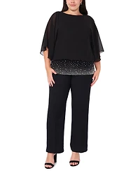 Msk Plus Embellished Chiffon Blouse