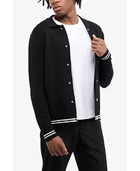 Spring + Mercer Men's Long Sleeve Sweater And Full Buttoned With Rib