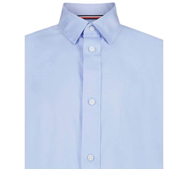 Tommy Hilfiger Big Boys Long Sleeve Stretch Solid Twill Shirt