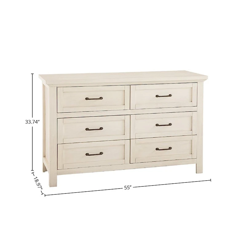 Westwood DesignWestfield 6-Drawer Dresser, Brushed White