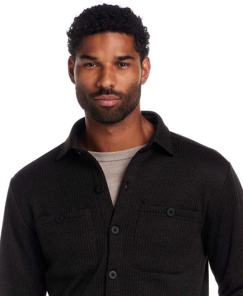 Weatherproof Vintage Men's Textured Knit Shirt Jacket