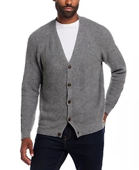 Weatherproof Vintage Men's Waffle Donegal Cardigan Sweater