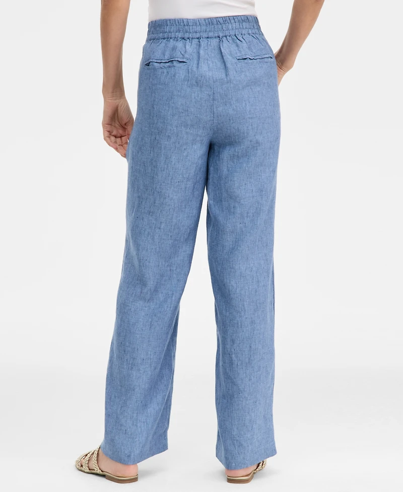 Charter Club Women's Wide-Leg 100% Linen Pants