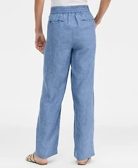 Charter Club Women's Wide-Leg 100% Linen Pants