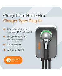 ChargePoint Home Flex Level 2 Ev Charger Nacs, Nema 14-50 Outlet Charge Station